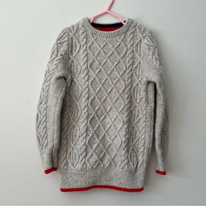 Mini Boden Grey Flecked Cable Knit  Sweater 6-7Y
